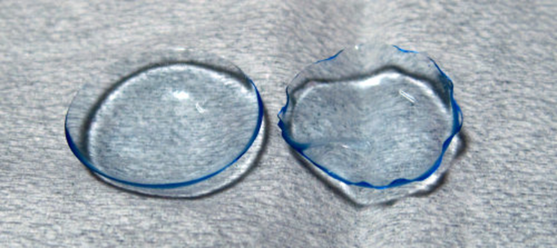 Деформация контактной линзы